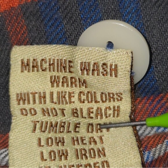 True Grit Multi Plaid 100% Cotton Flannel Long Sleeve Button Up Shirt Size 3XLT - Picture 10 of 10